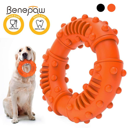 Brinquedo de mastigação de borracha forte Benepaw para limpeza de dentes de cães, brinquedos de cachorro indestrutíveis não tóxicos, para cães pequenos e médios, animais de estimação