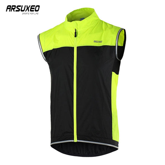 ARSUXEO Colete Ciclismo Homem Roupas de Bicicleta Colete Refletor Secagem Rápida Com Bolso Colete MTB Colete Corrida Respirável