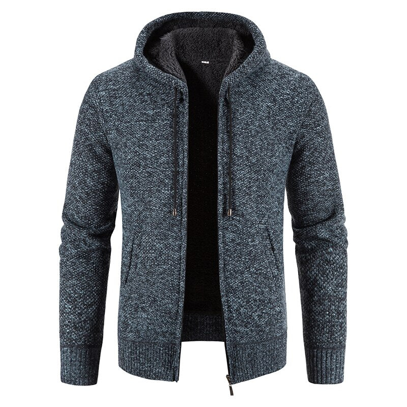 2022 Cardigans Masculinos Suéteres com Capuz Slim Fit Casacos Casuais Jaquetas Homens de Boa Qualidade Inverno Mais Grosso Cardigans Quentes Tamanho 4XL