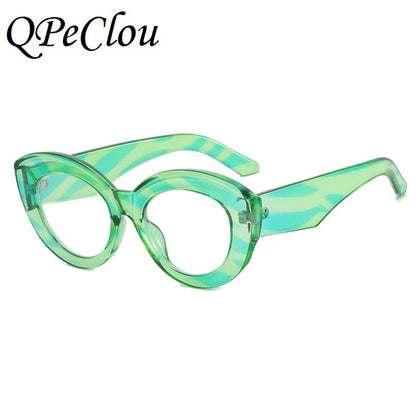 2022 nova moda sexy óculos de olho de gato feminino vintage listrado armação óptica anti-azul óculos feminino leopardo óculos óculos