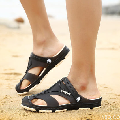 2021 Summer Men's Slippers 9 Slip-On Garden Shoes Breathable Man Sandals Plus Size Male Beach Shoes Flip Flops Quick Dry