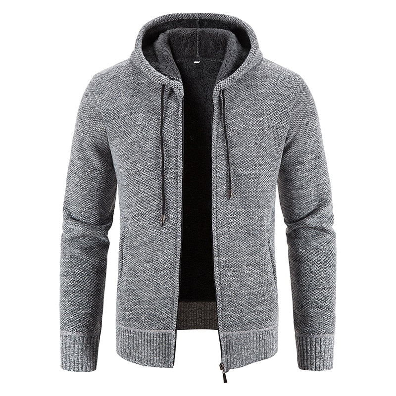 2022 Cardigans Masculinos Suéteres com Capuz Slim Fit Casacos Casuais Jaquetas Homens de Boa Qualidade Inverno Mais Grosso Cardigans Quentes Tamanho 4XL