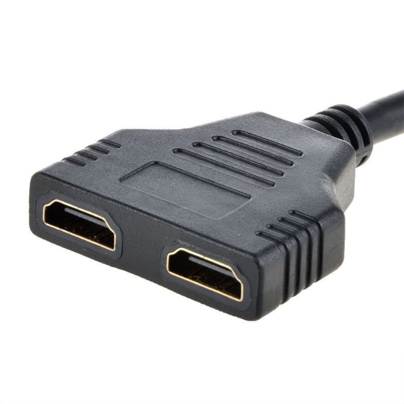 1 To 2 split Double Signal Adapter Convert Cable for Video TV HDTV Slim and Compact , Easy To Storage and Carry compatible