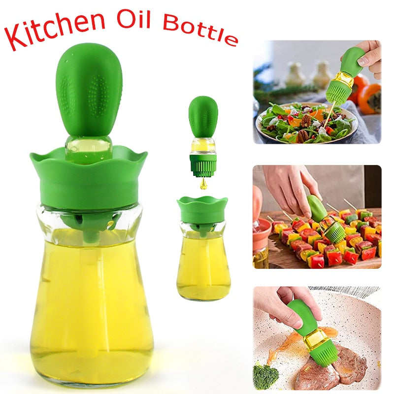 Acessórios de cozinha garrafa de óleo escova de silicone spray de óleo garrafa de cozimento churrasqueira panela de óleo ferramentas de churrasco