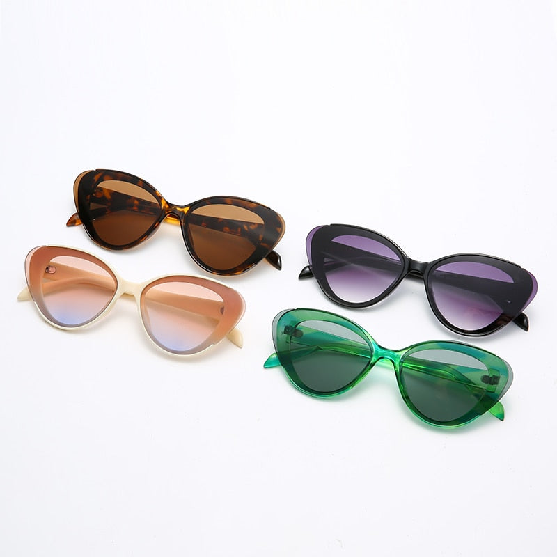 D&T 2022 Nova Moda Óculos de Sol Olho de Gato Feminino Masculino Gradiente Lente Armação Vintage Marca Designer Luxo Elegante Óculos de Sol UV400