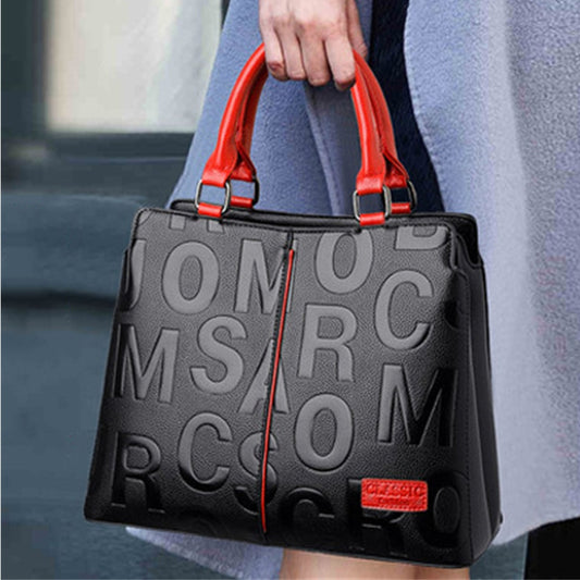 Saco retrô de 2 camadas 2022 bolsa de mão feminina bolsa de couro letra bolsa feminina bolsa de grife de luxo bolsa feminina bolsa de marca de grande capacidade