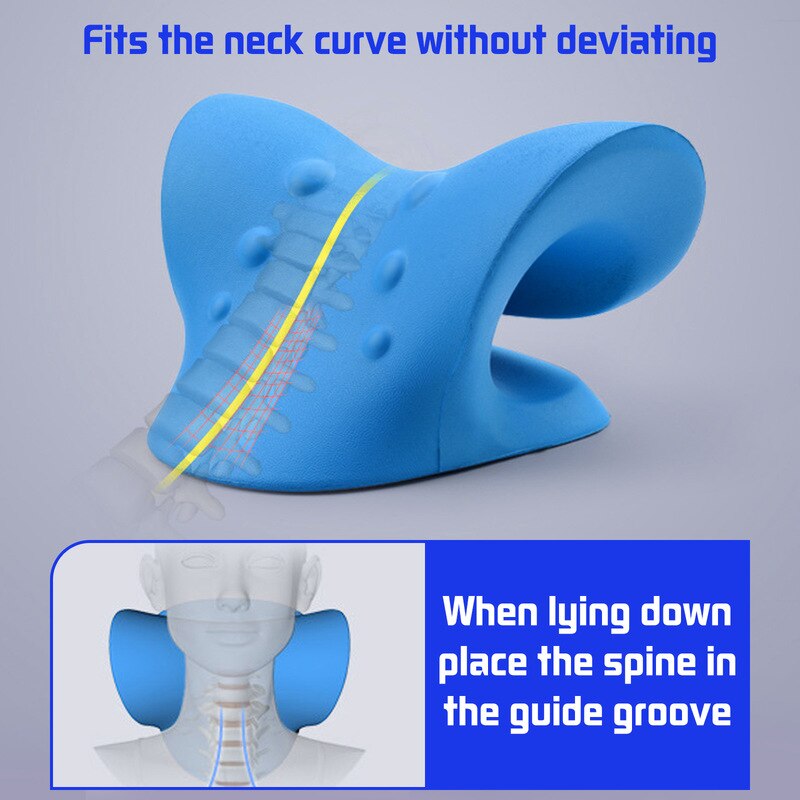 Pescoço ombro maca relaxante dispositivo de tração quiroprática cervical travesseiro para alívio da dor alinhamento da coluna cervical presente