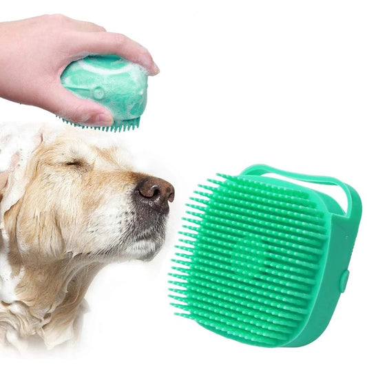 Pente para cães Material de silicone macio pode ser carregado com gel de banho para cães e gatos Escova de banho universal para animais de estimação Escova de banho de segurança para animais de estimação